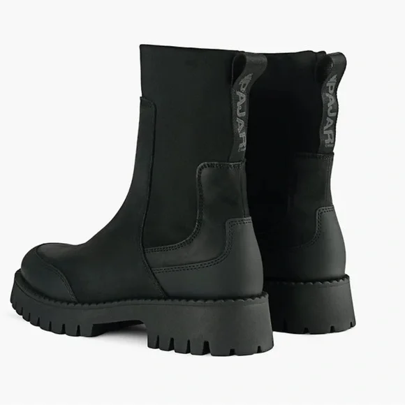 Pajar Black Lug-Sole Chelsea Ankle Boots - Picture 3 of 8